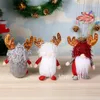 Julfest Favorit Jul-Antler Faceless Doll Rudolph Long Greed Dolls Xmas Fönster Dvärg-Doll Dekorationer Ornaments T9i001461