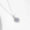 Meibapj Boutique mode S925 collier en argent Sterling pendentif femme étoile lune cadeau saint valentin bijoux