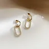 Balancent lustre 2021 contracté tempérament coréen Fine cristal boucles d'oreilles goutte géométrique femmes mode brillant