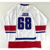 Nikivip Custom Retro Jaromir Jagr # 68 Maillot de hockey de la République tchèque cousu blanc rouge taille S-4XL n'importe quel nom et numéro maillots de qualité supérieure