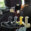 Hooks & Rails 2 In 1 Car Headrest Hook With Phone Holder Seat Back Hanger For Bag Handbag