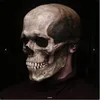 Halloween Full Head Skull Mask Hjälm med rörlig käft Hela realistiska utseende Vuxen Latex 3D-skelett Skrämmande part Masks VT2435