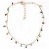 Colares pendentes estilo boêmio cor colar sol pedra pequena gota de água clavícula cadeia artesanal jóias colar para mulheres na moda