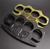 Vikt Om 220-240g Metall Brass Knuckle Duster Four Finger Self Defense Tool Fitness Outdoor Safety Defenses Pocket EDC Tools Gear