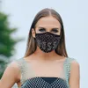 Mode Bunte Gesicht Mund Maske Bling Diamant Party Strass Wiederverwendbar Waschbare Sexy Liebe Hollowen Buchstaben staubdichte Schutzwatte Masken für Frauen Mädchen