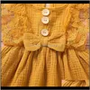 Bebek Bebek, MaternitySummer Dantel Yay Düğüm Elbise Kız Çocuk Sundress Güneş Toddler Elbiseler Çocuklar Için Moda Giyim Bırak Teslimat 2021 Su