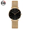 36mm Arrival Rose Gold Black Simple Bauhaus Design Japan Quartz Ladies Stainless Steel Ultra Thin Waterproof Women Watches 210527272z