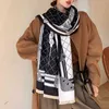 Кашемировый шарф, женский зимний брендовый платок из пашмины, 2023, дизайн, женское толстое теплое одеяло в клетку с принтом, женские палантины
