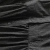 ジョニーチャーの女性のシャツのドレスのスタンド長袖ボタン春の縞模様の固体綿の女性エレガントなAラインドレス210521