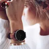 Drop Japan Quartz Движение Уэрена Дама Творческие Женщины Часы Часы Роскошные Черные Кожаные Женские Часы Reloj Mujer 36mm 210527