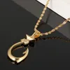 New Simple Style Fish Hook Pendant Necklace Gold Color Chain Necklace Women Wedding Jewelry