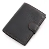Plånbok manlig äkta läder företag RFID anti stöld vertikala män mynt handväska hög kvalitet