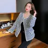 Chaquetas de mujer Pasarela Otoño Invierno OL Borla Tweed Ropa de doble botonadura Slim Elegante Abrigos de lana que combinan con todo Prendas de vestir Top