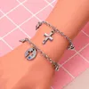 Link Chain 2022 Arrived Modern Fashion Trendy Rhinestone Cross Pendant Bracelet Hollow Christ Jesus Jewelry Gift For Men Women