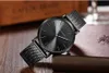 Japão Movimento De Quartzo Malha De Aço Inoxidável Top Luxo À Prova D 'Água Homens Ultra Fino Simples Relógio de Pulso Moda Casual Relógios 210527