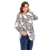 Loose Paisley Printed Henley V Neck Women's Blouses Long Sleeve Pleated Casual Flare Tunic Women Tops Blouse Shirts &