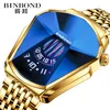 Binbond Brand Watch Fashion Personlighet Stor Dial Quartz Mens Watch Crystal Glass White Steel Watches Locomotive Concept229K