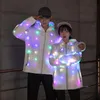 Chaquetas de hombre LED chaqueta de vestuario luminoso ropa creativa impermeable danza luz navidad deportes equipo ropa # g3