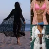 Été femmes à la mode plage longue Bikini couvrir robe femme Sexy dentelle Cardigan vacances mode tenues taille unique Sarongs