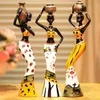 3 pièces/ensemble femmes africaines Figurines résine artisanat Tribal dame Statue exotique poupée bougeoir cadeau décoration de la maison Sculptures