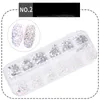 12 Gitter/Box -Nägelkunst Strass gemischt Kristall Strass (Diamant Edelstein Acrylnagel Diamant Flat Rücken glänzender 3D -Nägelzubehör