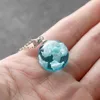Pendentif Colliers Collier lumineux circulaire pour femmes filles chaîne simple tour de cou résine transparente boule boule lune bijoux cadeaux
