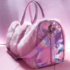 2021 Ins Hot Fashion Cool Stijlvol de grote capaciteit Gothic Style Plush Pink Pink Casual Tote Bag Women Shoulder Bags C0121