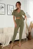 Mit kapuze spitze zwei-stück set Sommer Casual Hause Anzug Weibliche Elastische Taille hosen frauen zwei stück outfits frauen trainingsanzug 210508