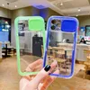 Camera Lens Protection Phone Cases for iPhone 13 12 11 Pro MAX XS XR 7 8 plus Shockproof Sliding Window Clear Acrylic Capacity cover Case