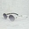 2023 Designer bril Model Vintage witte buffelhoorn mannen natuurlijke houten bril frame voor vrouwen buiten brillen ronde brillen 2V09 zonnebrillen