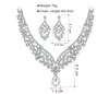 Luxury Bridal Wedding Jewelry Set Water-Drop Crystal Necklace Earrings Sets for Women Fashion Dress Accessories