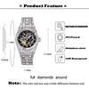 Skeleton Mechanical Watch Men Tourbillon Automatiska herrklockor Hip Hop Iced Out Diamond Wristwatcch Around CZ Reloj HOMBRE WRISTW278I