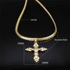 2021 RVS Cross Hangers Chains Dames / Mannen Goud Kleur Kleine Verklaring Keten Sieraden Collier Croix N8000S03