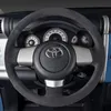 Per Toyota FJ Cruiser Coprivolante cucito a mano in pelle scamosciata nera personalizzata fai-da-te