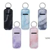 Portable Lipstick Holders Lip Cover Neoprene Keychain Marble Printed Chapstick Holder Bag Wrap Party Favor Gift LLD10852