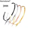 Kemstone Simple 3/4/6 / 8mm Manchette Bracelet Ouvert Bracelet En Acier Inoxydable Or Noir Rose Or Argent Plaqué 59mm / 64mm Bijoux pour Hommes Q0719