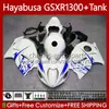 Kropps kit för Suzuki Hayabusa GSXR 1300CC White Blue 1300 CC 2002 2003 2004 2005 2006 2007 74NO.143 X-R1300 GSX R1300 GSXR-1300 96-07 GSXR1300 96 97 98 99 00 01 Fairings