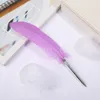 Party Favor Retro Feather Ball Pen Student Prize Gift Feathers Pens Novel Ballpoint quill Back to School Stationery DB646