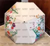 Basit Çiçekler Şemsiye Hipster Otomatik Katlanır Lüks Şemsiye En Kaliteli Açık Seyahat Tasarımcısı İşlevli Güneş Şemsiyeleri