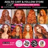 Allove Body Wave Straight Weave Wefts Bundles de cheveux humains avec fermeture en dentelle transparente Couleur orange gingembre 350 extensions vierges pour femmes noires 8-28 pouces