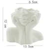 Vaso in ceramica artistica Corpo moderno Lady Scultura Elegante composizione di fiori secchi Vaso a forma di testa per la decorazione del desktop del soggiorno di casa