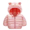 Dziewczyny Kapturem Kurtki Boże Narodzenie Kids Coats Baby Rainbow Ciepłe narty 1-5 lat Toddler Girl Outerwear 211204