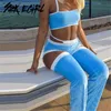 Cyber Y2K Velvet Cami And High Waist Flare Pants 2 Piece Sets 2000s Aesthetics Hollow Out Blue Co-ord Suits Vintage Outfits Slim Women's Tra