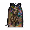 حقيبة ظهر African Kid School for Kids Art Black Girls Cute Printed Students Polyester Bag Bage Boys251f