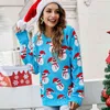 Boneco de neve feio Jumper Jumper Camisola Outono Outono Nova Moda Floco de Neve Jacquard de Malha Suéteres Azul Suéteres Para As Mulheres Y1118