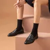 Платье обувь Beokoday Penny Loafers Женщины Мокасин Квартиры Мягкие Кельфскин Кожаный скольжение на остроконечной Toe Весна Осень леди ручной работы 27122 2 9