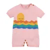 Sommar overalls baby unisex kläder mode ärmlös födda tecknade pojkar tjejer rompers solnedgångar en bit barn jumpsuit 210417