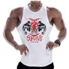 Heren Tank Tops Zomer Mens Katoen Bodybuilding Gyms Fitness Workout Mouwloze T-shirt Kleding Casual Print Stringer Singlet Mannen Vest