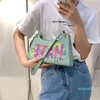 Omuz Çantaları Kadınlar Için Graffiti PU Deri Küçük Koltukaltı Lüks Çanta Kadın Seyahat Tote Lady Crossbody