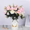 Pivoines artificielles fleurs bouquet de soie pour la décoration de mariage pas cher petites fausses fleurs décor à la maison bricolage de haute qualité chinois fait Y0630